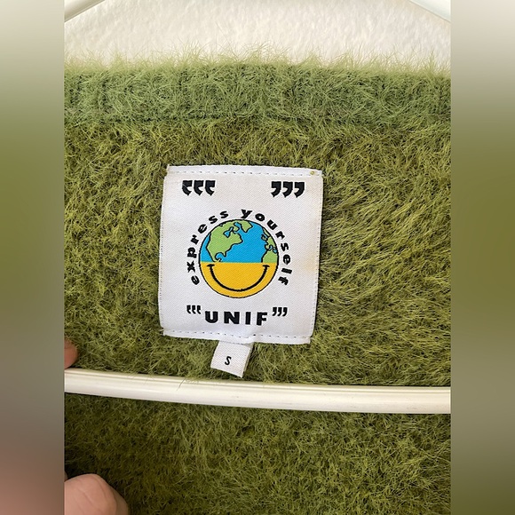 UNIF Green Plaid Cardigan Sweater Women’s Size Small - Picture 4 of 9